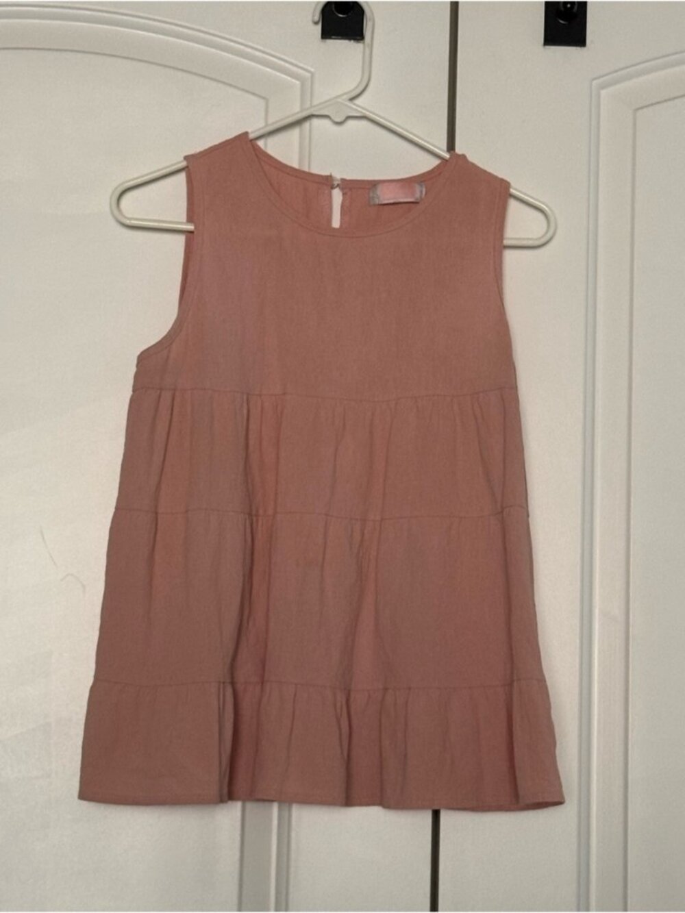 Sleeveless Tiered Tunic Tank in Dusty Rose